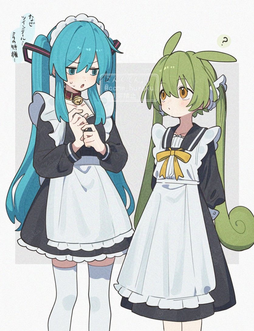 hatsune miku and zundamon (vocaloid and 1 more) drawn by corn_kuten
