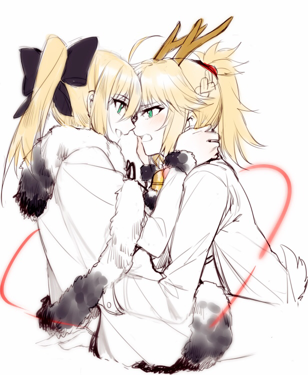 artoria pendragon, mordred, and saber lily (fate and 3 more) drawn by yorukun