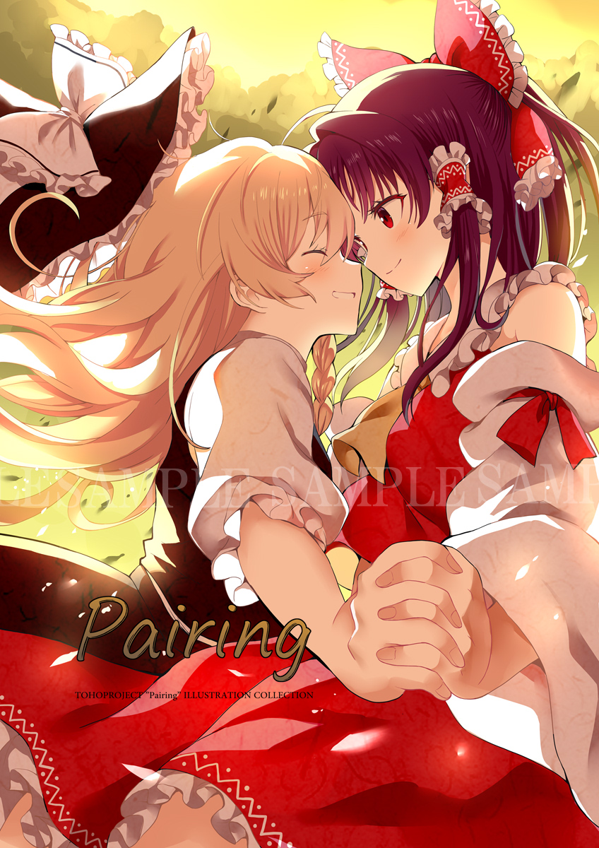 hakurei reimu and kirisame marisa (touhou) drawn by givuchoko