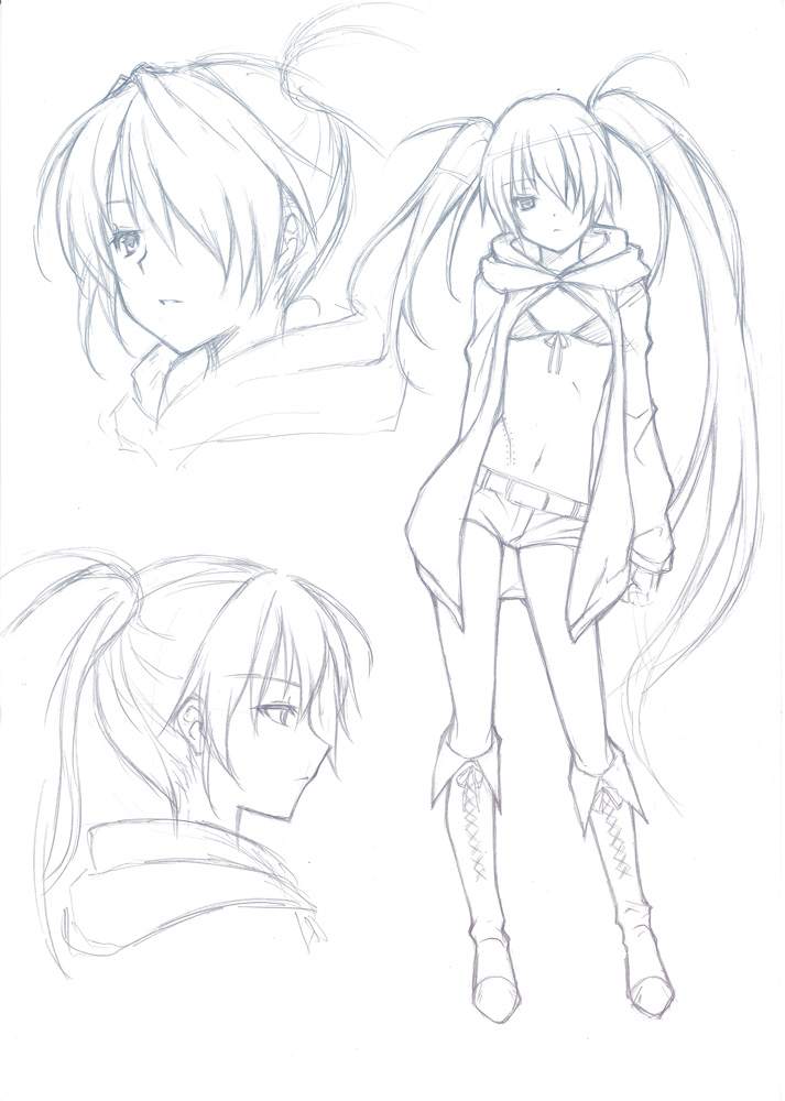 black rock shooter (black rock shooter) drawn by mushi024