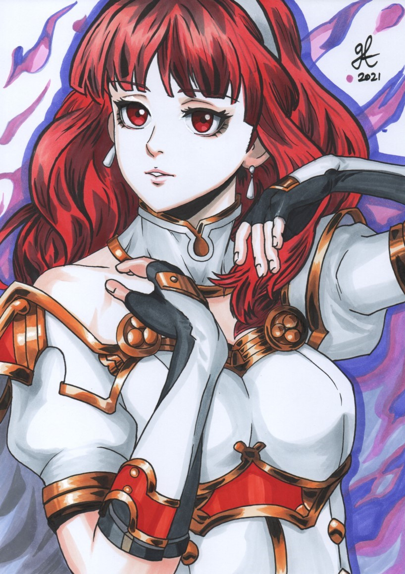 celica (fire emblem and 2 more) drawn by gladysteoart