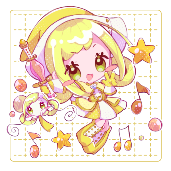 asuka momoko and nini (ojamajo doremi) drawn by inukkomaru
