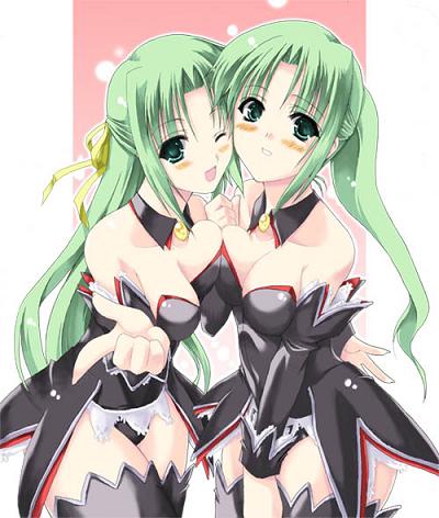 sonozaki mion and sonozaki shion (higurashi no naku koro ni) drawn by sakura_nitouhei