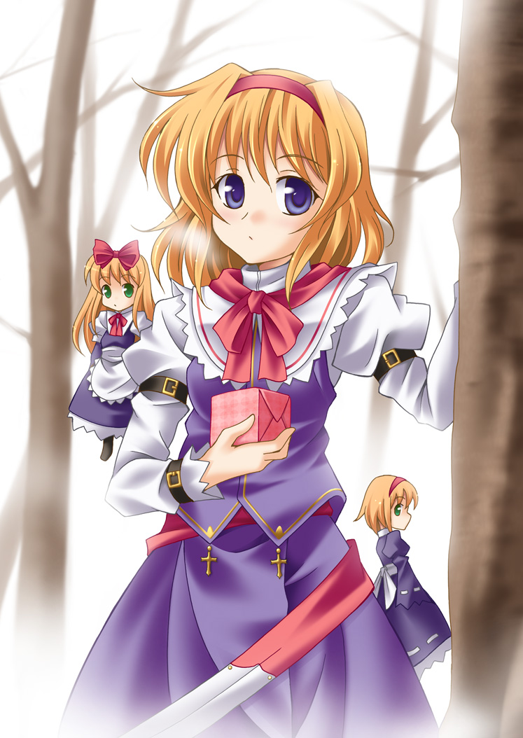 alice margatroid, shanghai doll, and hourai doll (touhou) drawn by aoi_masami