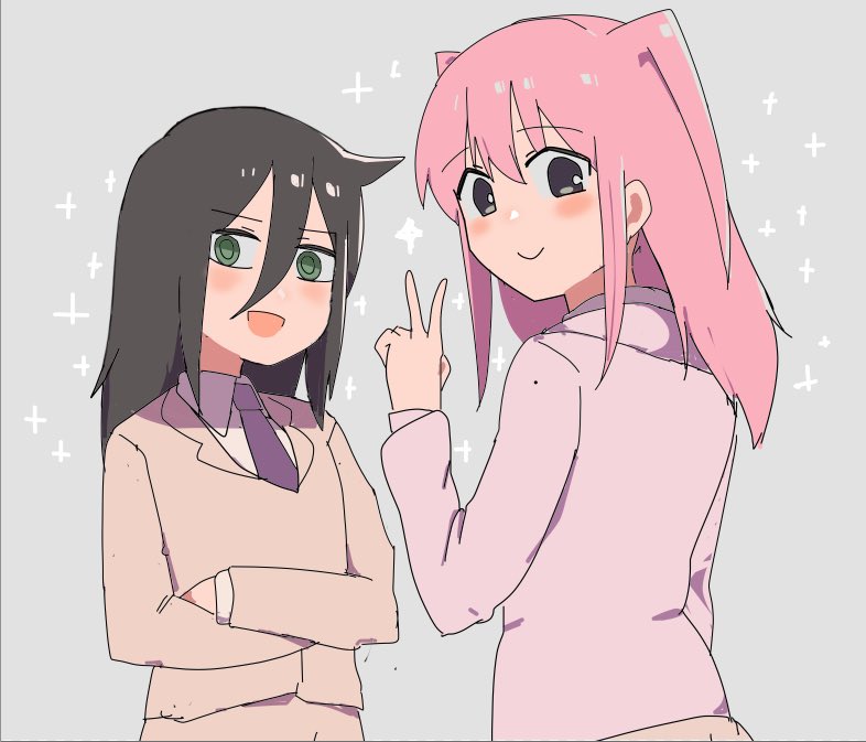 kuroki tomoko and nemoto hina (watashi ga motenai no wa dou kangaetemo omaera ga warui!) drawn by masukumany