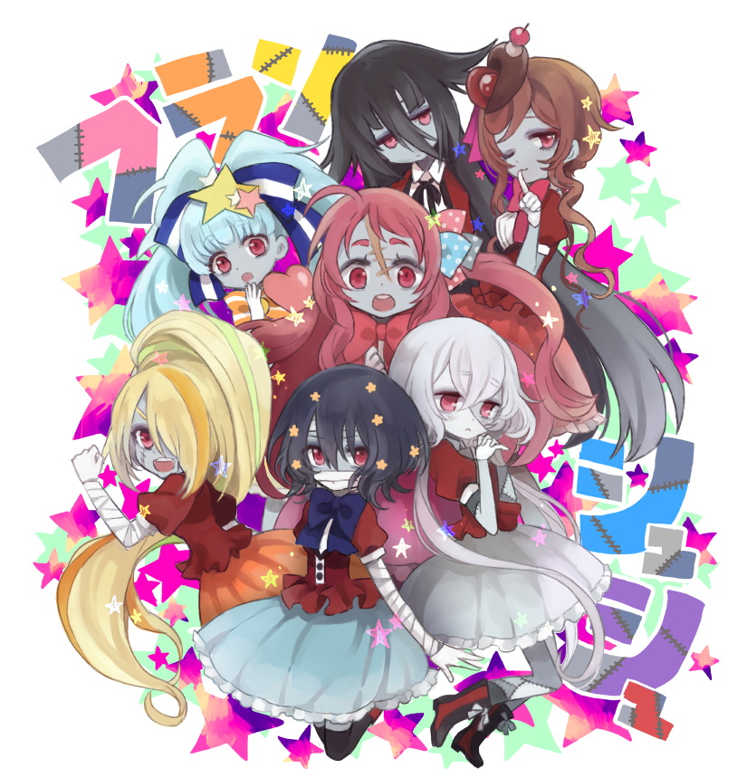 konno junko, minamoto sakura, mizuno ai, nikaidou saki, hoshikawa lily, and 2 more (zombie land saga) drawn by masui_(pixiv33624945)