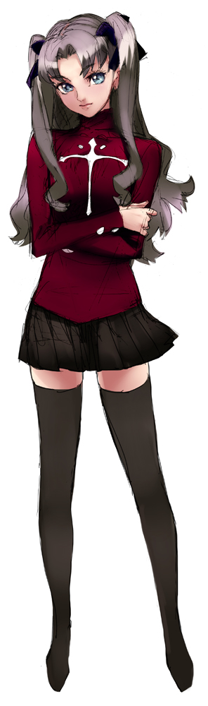 tohsaka rin (fate and 1 more) drawn by nishieda