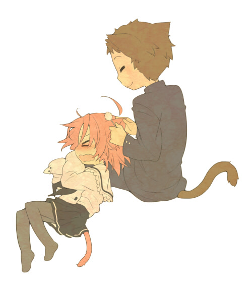 kogami akira and shiraishi minoru (lucky star) drawn by hirokawa