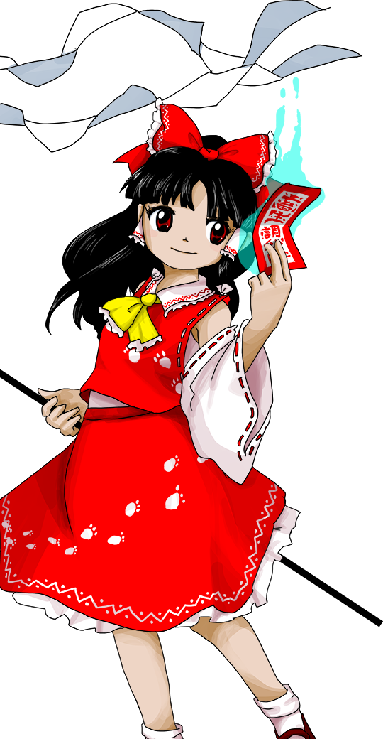 hakurei reimu (touhou and 1 more) drawn by zun_(artist)