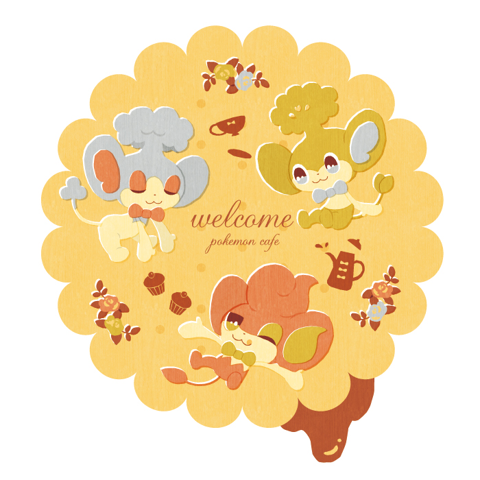 pansage, panpour, and pansear (pokemon) drawn by manami_(uovoegg)