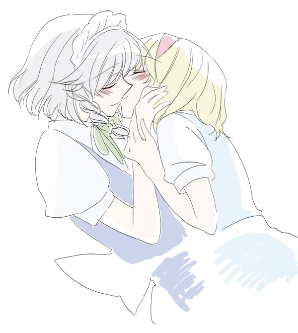 izayoi sakuya and alice margatroid (touhou) drawn by megumiya
