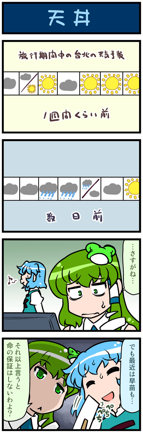 kochiya sanae and tatara kogasa (touhou) drawn by mizuki_hitoshi
