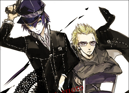 shirogane naoto and tatsumi kanji (persona and 1 more) drawn by sagajima_(torikng)