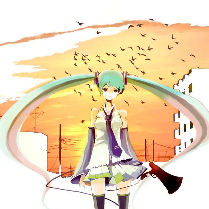hatsune miku (vocaloid and 1 more) drawn by shirako_mugi
