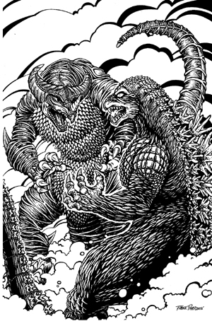 godzilla and gomora (ultra series and 2 more) drawn by frank_parr