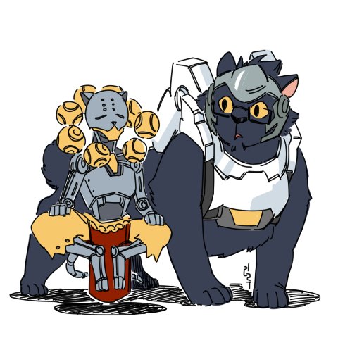 zenyatta and winston (overwatch and 1 more) drawn by lillu