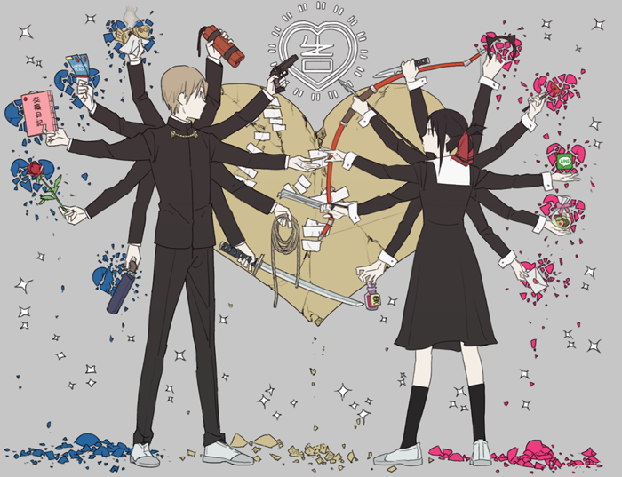 shinomiya kaguya and shirogane miyuki (kaguya-sama wa kokurasetai ~tensai-tachi no renai zunousen~ and 1 more) drawn by arare_(araremode)