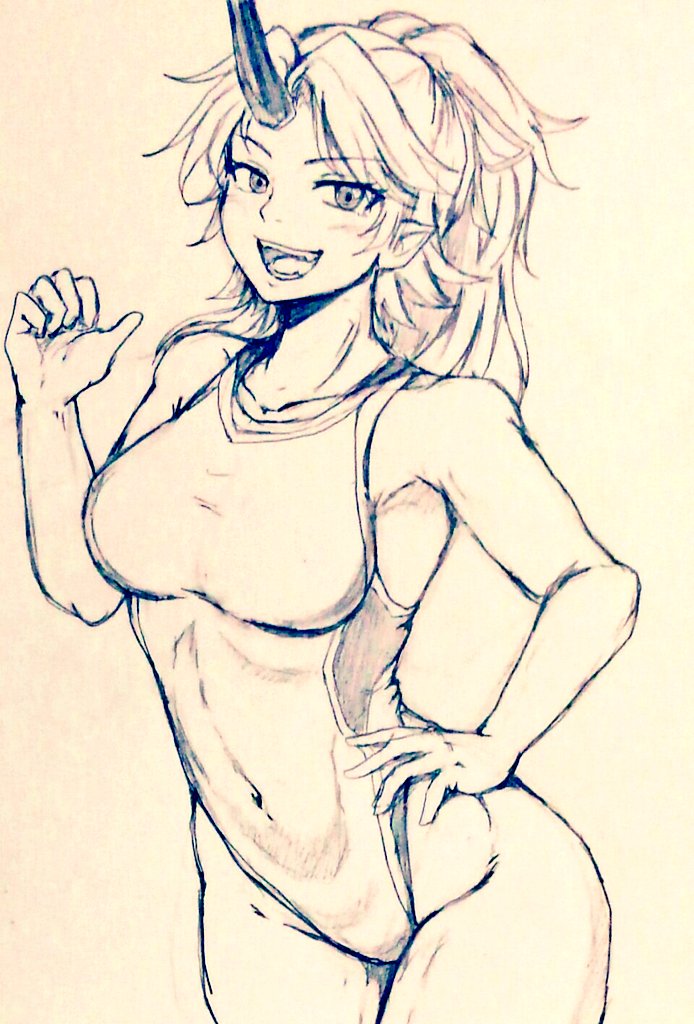 hoshiguma yuugi (touhou) drawn by d-m_(dii_emu)
