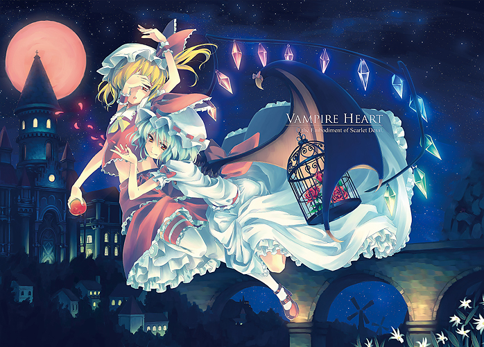 remilia scarlet and flandre scarlet (touhou) drawn by orita_enpitsu