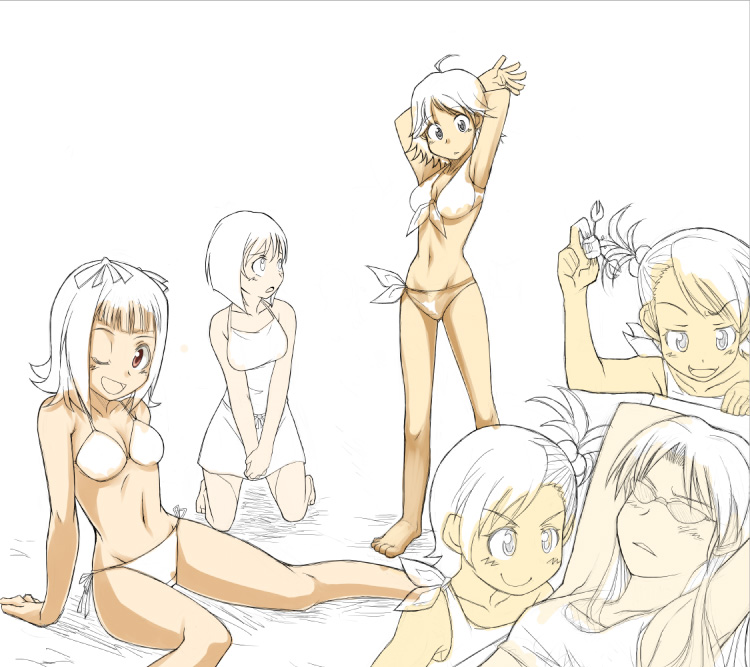 hoshii miki, kisaragi chihaya, amami haruka, hagiwara yukiho, futami mami, and 2 more (idolmaster and 1 more) drawn by rison
