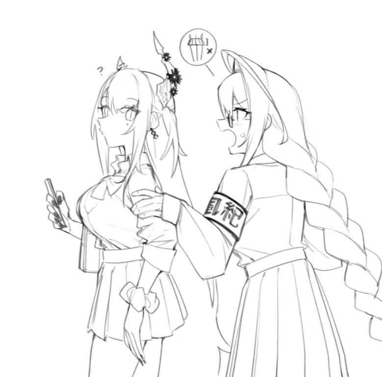 nerissa ravencroft and elizabeth rose bloodflame (hololive and 2 more) drawn by dasdokter