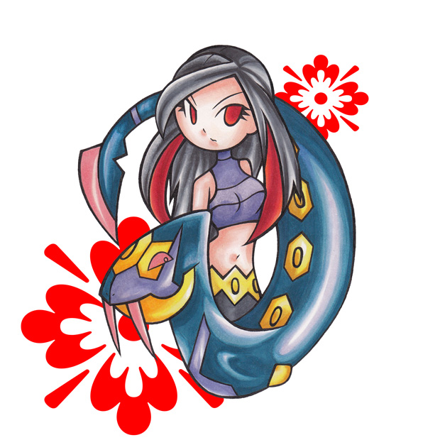seviper and lucy (pokemon and 2 more) drawn by shuto_(zero-777)
