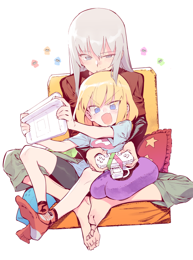 itsumi erika and katyusha (girls und panzer and 2 more) drawn by chomoran