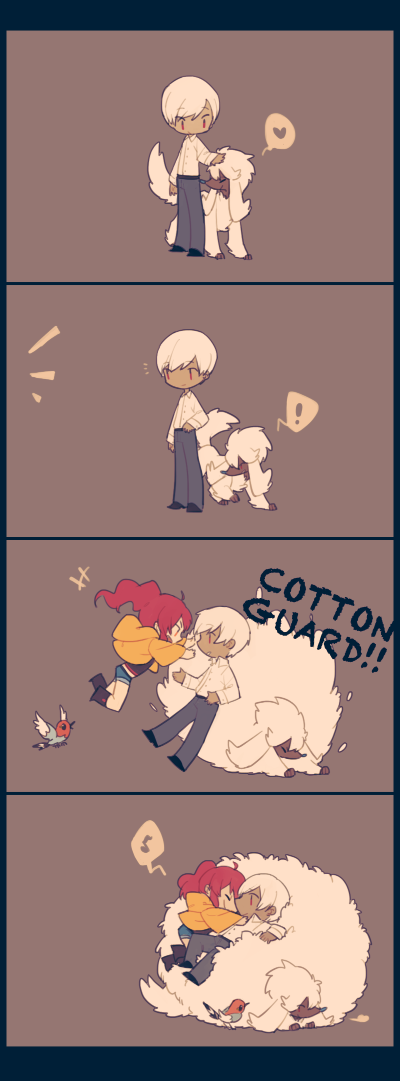 fletchling and furfrou (original and 2 more) drawn by milycat