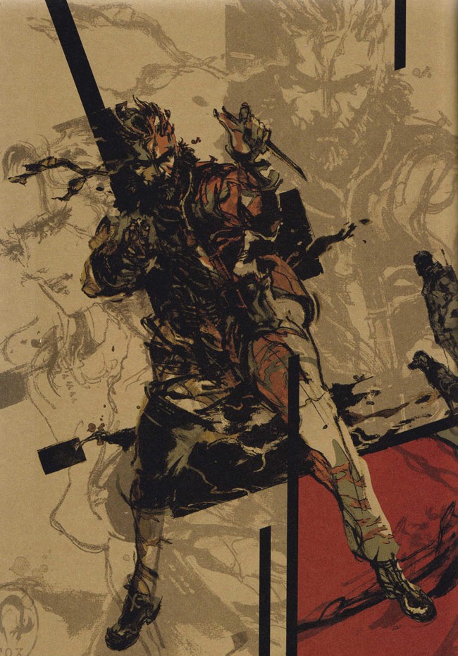 naked snake (metal gear and 1 more) drawn by shinkawa_youji
