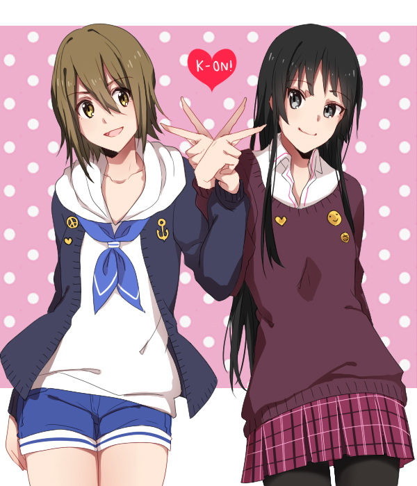 akiyama mio and tainaka ritsu (k-on!) drawn by meron