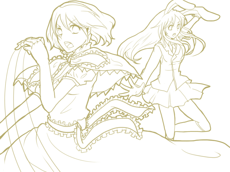 alice margatroid and reisen udongein inaba (touhou) drawn by kirino_(safeout)