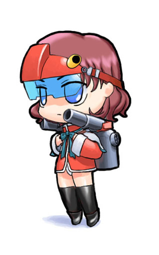 guncannon and amano mishio (gundam and 2 more) drawn by hirai_yukio