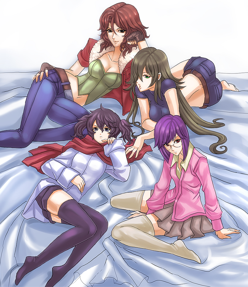 tieria erde, setsuna f. seiei, lockon stratos, and allelujah haptism (gundam and 1 more) drawn by j_(pixiv162592)