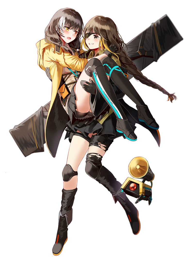 m16a1, ro635, and banana (girls' frontline) drawn by silence_girl
