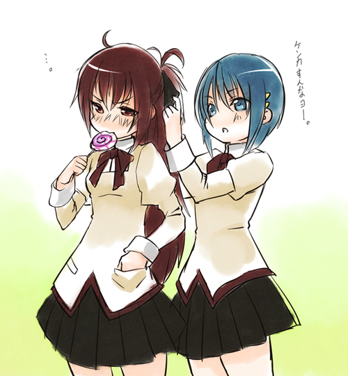 miki sayaka and sakura kyoko (mahou shoujo madoka magica) drawn by ru-ru-tia