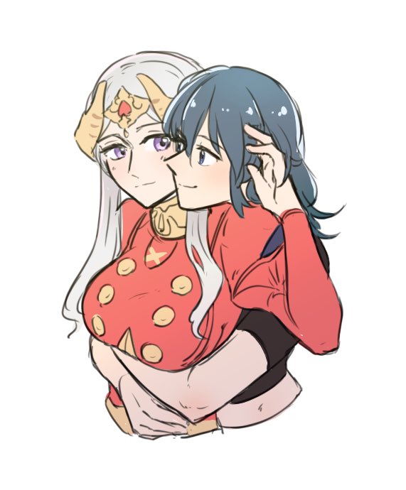 female byleth and edelgard von hresvelg (fire emblem and 1 more) drawn by riromomo