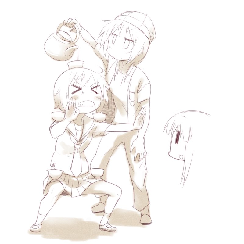 ichii yui, hinata yukari, and nonohara yuzuko (yuyushiki) drawn by okayparium