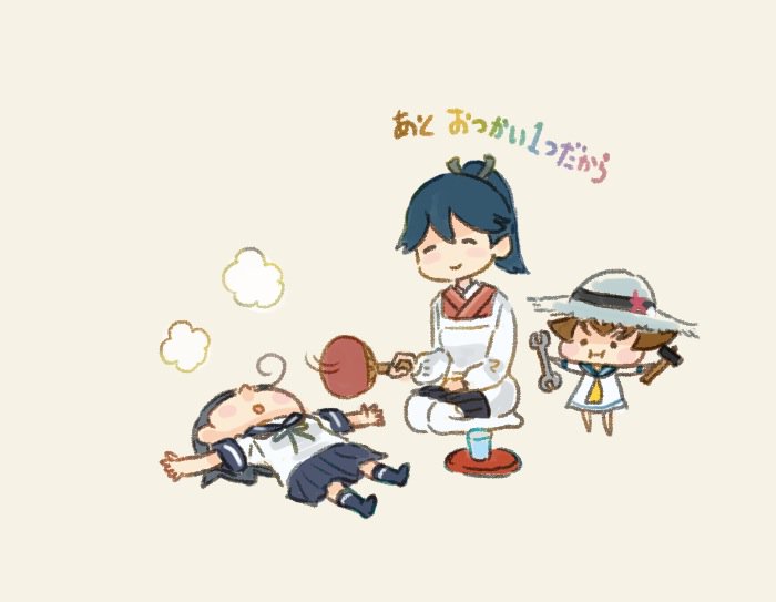houshou, ushio, and yukikaze (kantai collection) drawn by saiguchi_otoufu