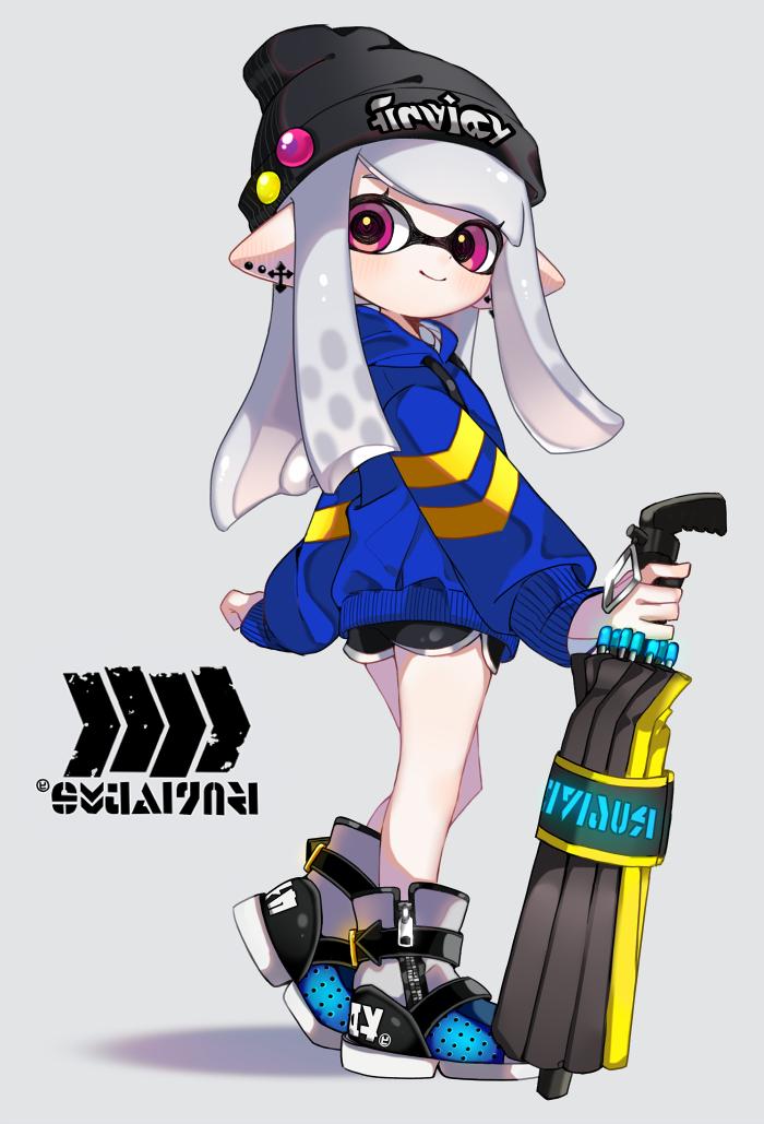 inkling player character and inkling girl (splatoon and 1 more) drawn by maco_spl