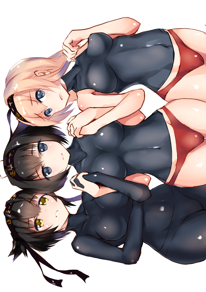 hatsuzuki, akizuki, and teruzuki (kantai collection) drawn by henet_hene