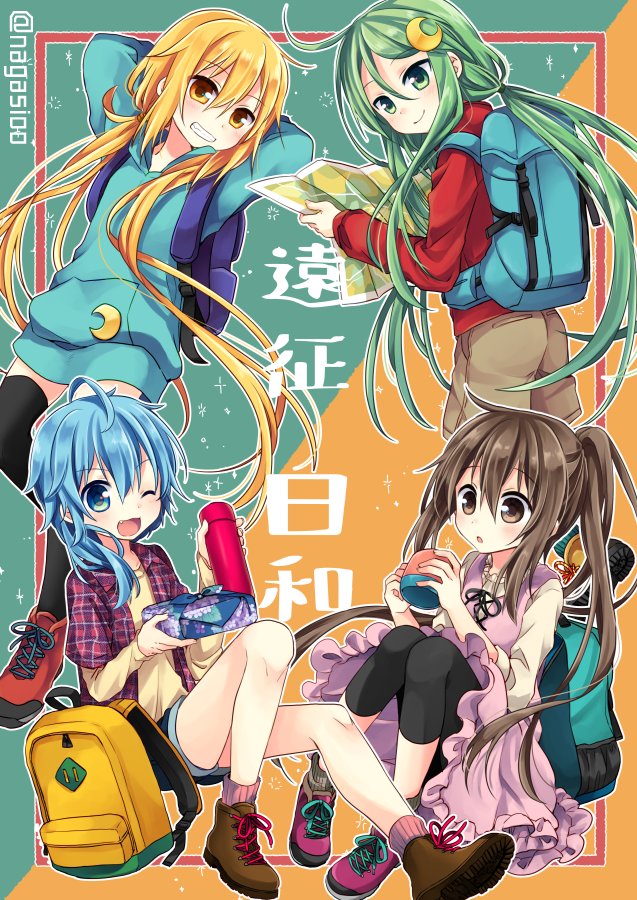 satsuki, nagatsuki, fumizuki, and minazuki (kantai collection) drawn by nagasioo