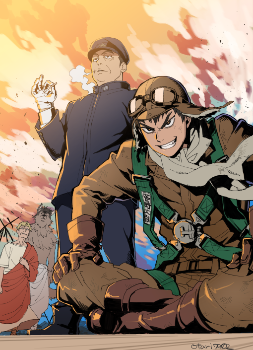 kanno naoshi, yamaguchi tamon, and publius cornelius scipio africanus (drifters) drawn by indesign