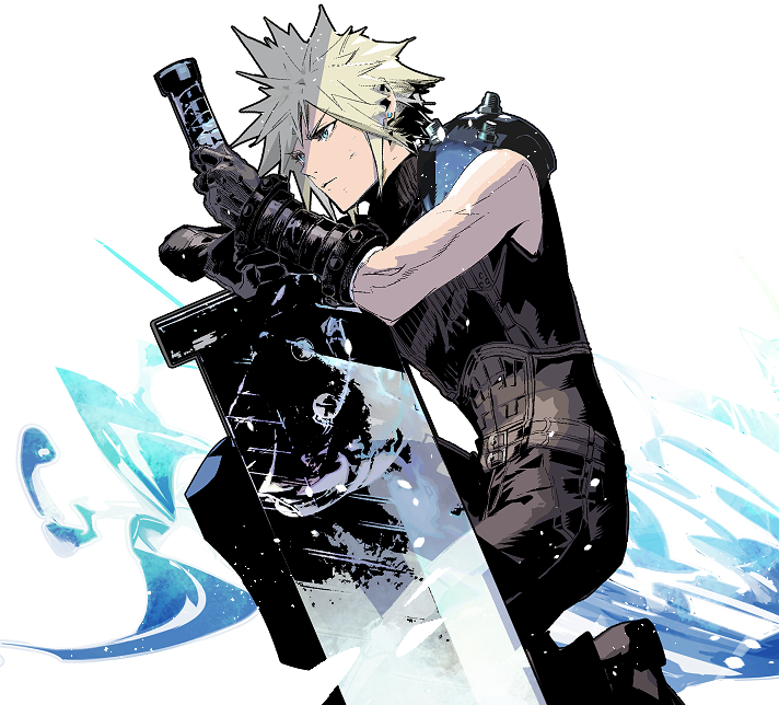cloud strife (final fantasy and 2 more) drawn by cofffee