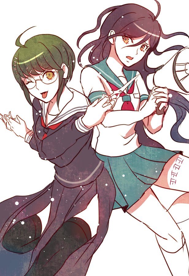 fukawa toko and naegi komaru (danganronpa and 1 more) drawn by z-epto_(chat-noir86)