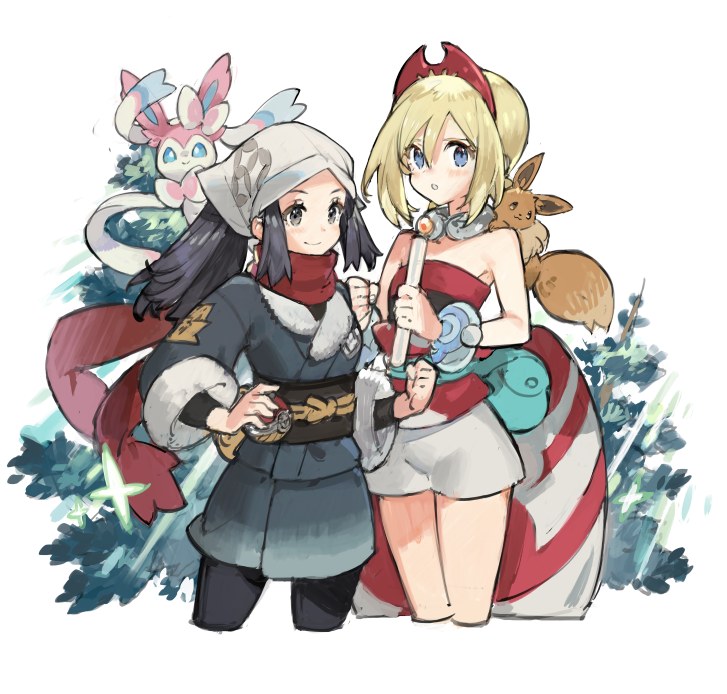 eevee, akari, sylveon, and irida (pokemon and 1 more) drawn by starshadowmagician