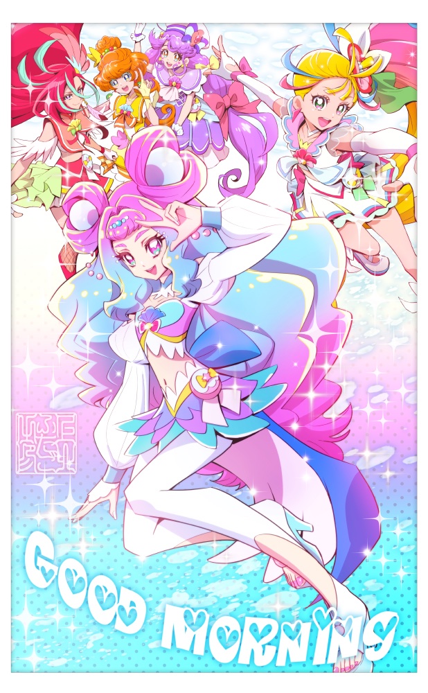 laura la mer, natsuumi manatsu, suzumura sango, takizawa asuka, ichinose minori, and 5 more (precure and 1 more) drawn by kamikita_futago