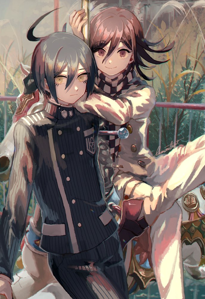 oma kokichi and saihara shuichi (danganronpa and 1 more) drawn by lemontea