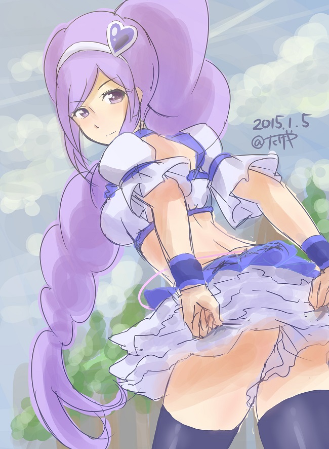 aono miki and cure berry (precure and 1 more) drawn by takeashiro