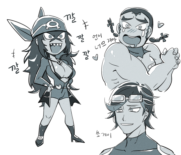 archie, shelly, and matt (pokemon and 1 more) drawn by ssalbulre