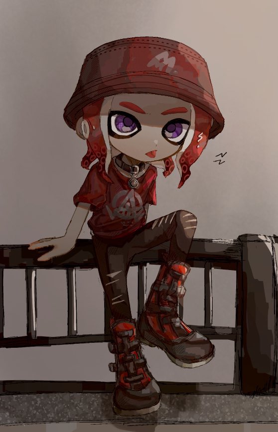 octoling player character and octoling boy (splatoon) drawn by hwtr_06